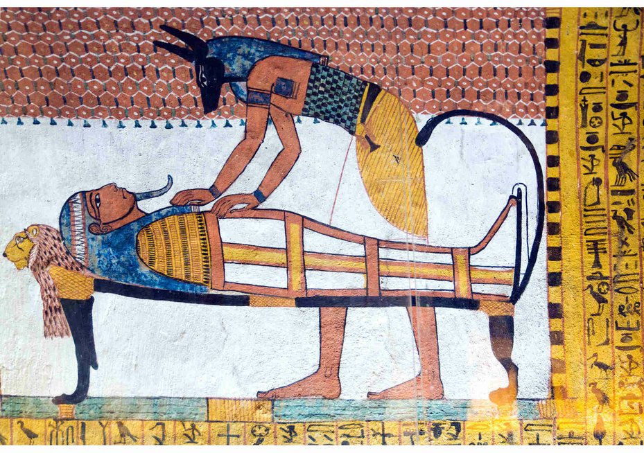 God of Dead Anubis Osiris Bed Tomb of Sennedjem at Deir el-Medina TT1 Ancient Egypt